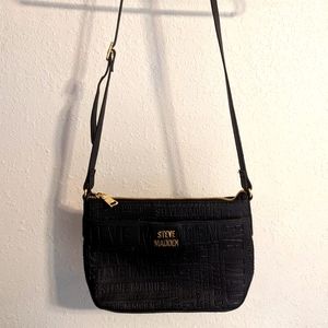 Steve Madden Embossed Black Multi Letters  Crossbody Purse